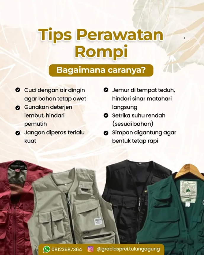 <p>Punya rompi kesayangan tapi takut cepat rusak p